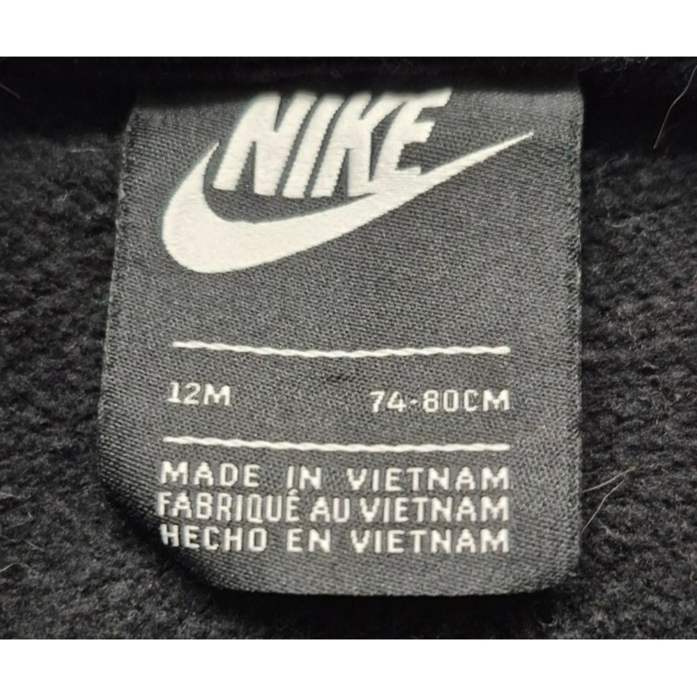 Nike baby "Just Do it" black one piece‎ hoodie full zip coverall sz. 12 months - Picture 5 of 12